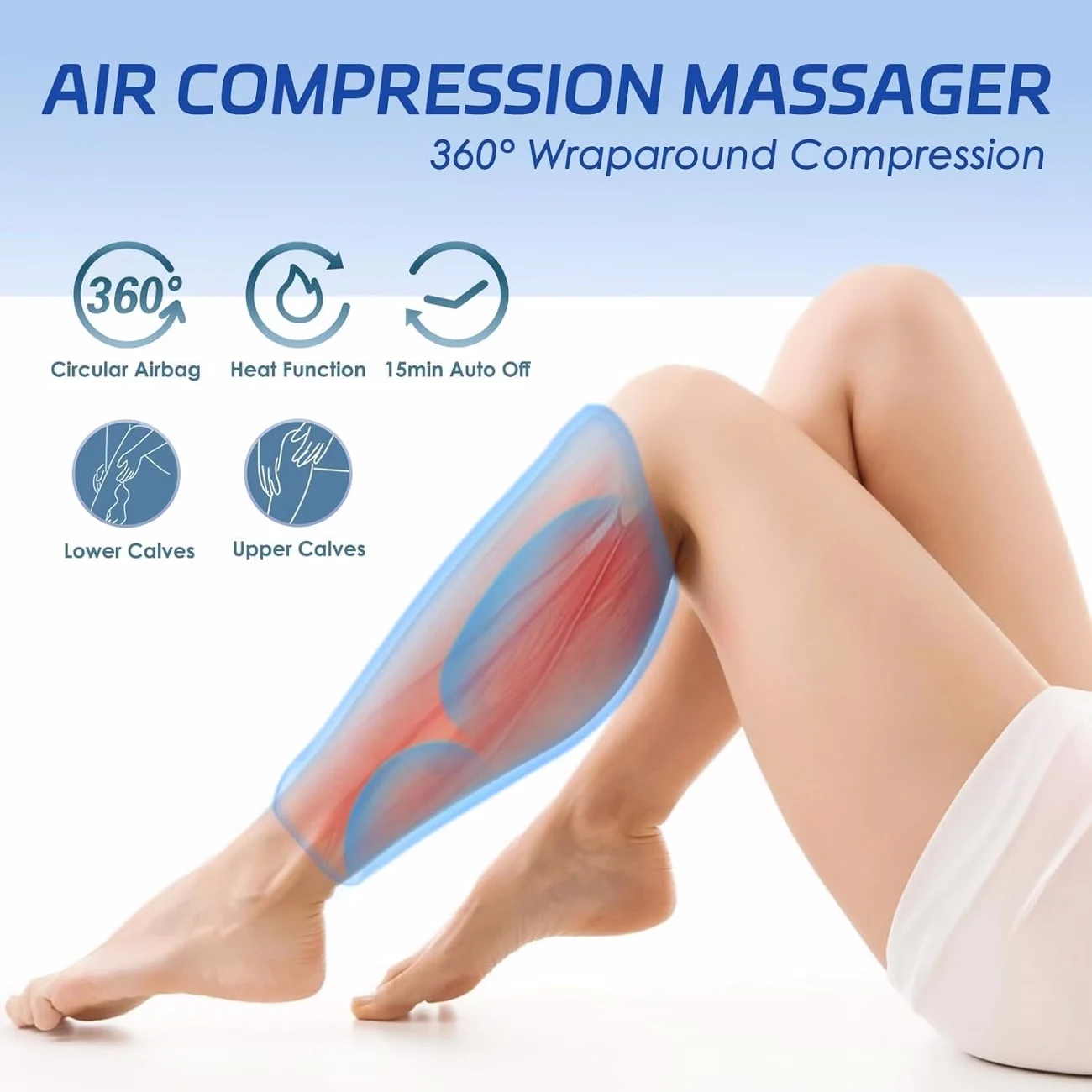 Cordless Leg Massager With Air Massage & Kneading, Rechargeable Calf Wrap For… — image 8
