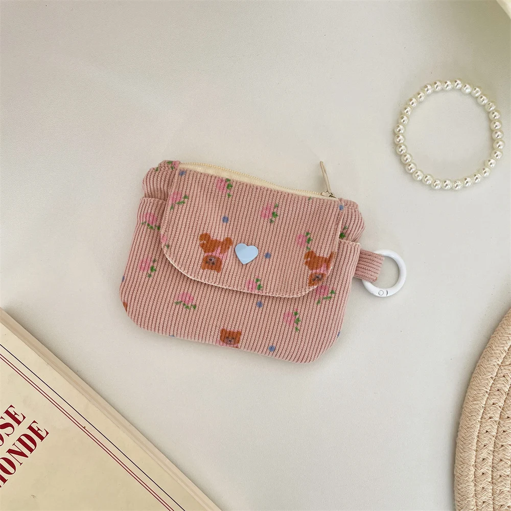 Corduroy Printed Coin Purse For Women — variant image