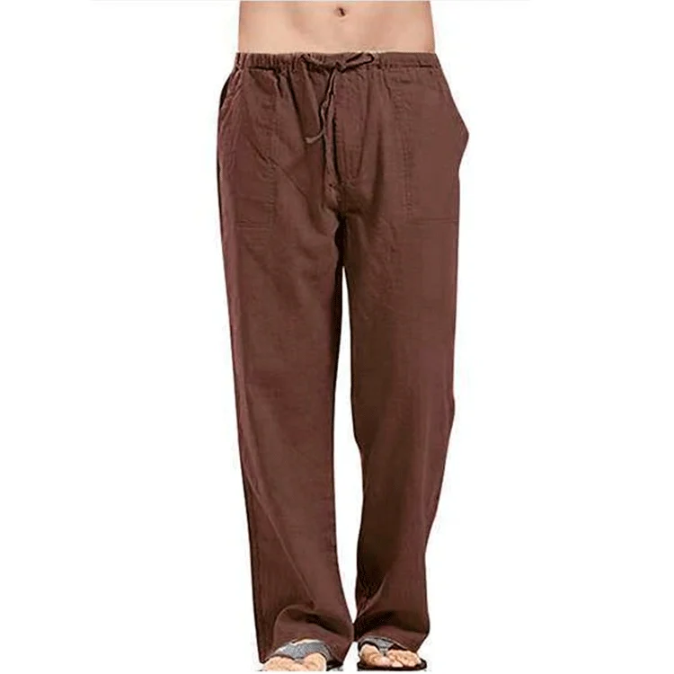 Cotton And Linen Ready-made Large Size Men's Pants Breathable Sweat-absorbent Trousers… — image 5