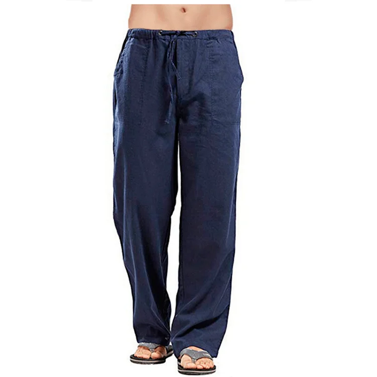 Cotton And Linen Ready-made Large Size Men's Pants Breathable Sweat-absorbent Trousers… — image 4