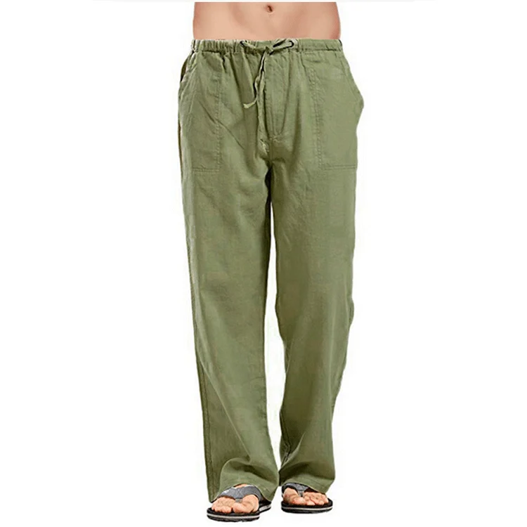 Cotton And Linen Ready-made Large Size Men's Pants Breathable Sweat-absorbent Trousers… — image 3