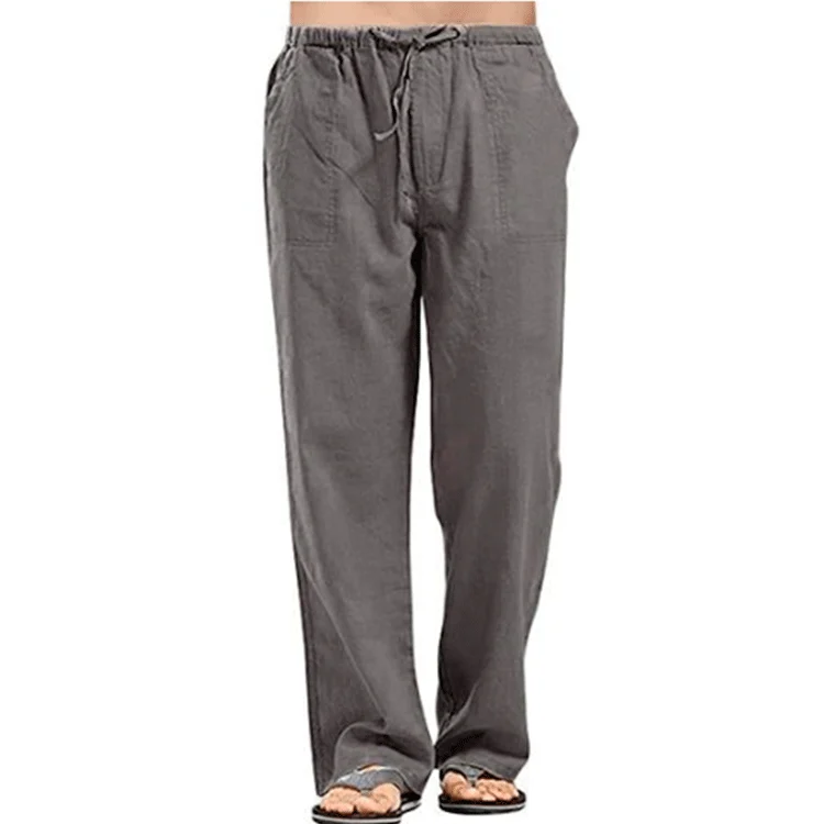 Cotton And Linen Ready-made Large Size Men's Pants Breathable Sweat-absorbent Trousers… — image 2