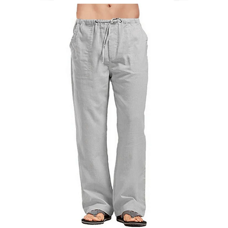 Cotton And Linen Ready-made Large Size Men's Pants Breathable Sweat-absorbent Trousers… — image 9