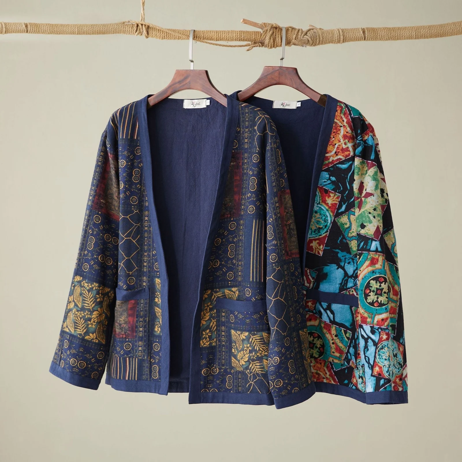 Cotton-linen Printed Floral Cardigan Jacket — image 5