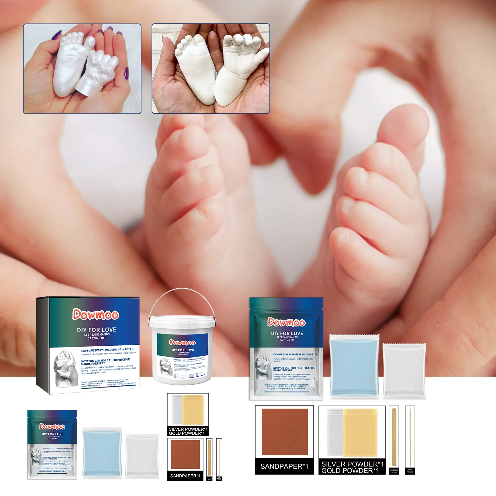 Couple Foot Model Powder Blue Bucket 1 Set 1box — image 5