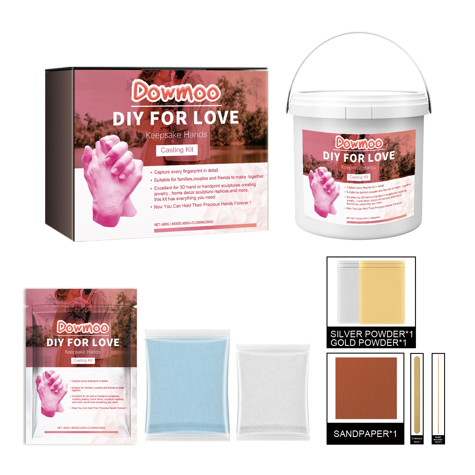 Couple Hand Mask DIY Model P Ink Box Set 600g 1box — image 3