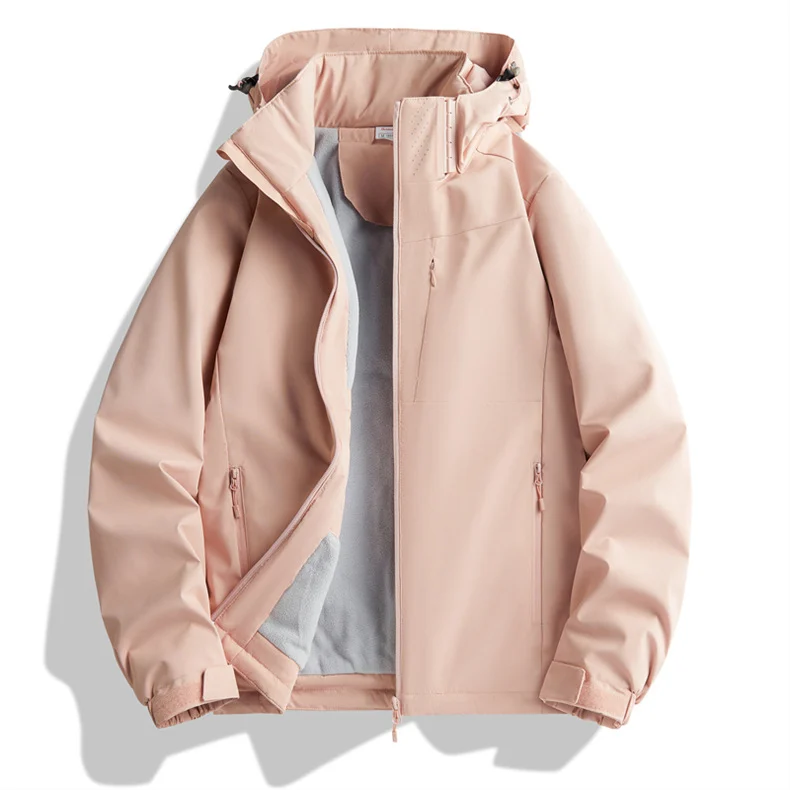 Couple Single-layer Jacket Windproof Sports Fleece-lined Padded Overalls — image 7