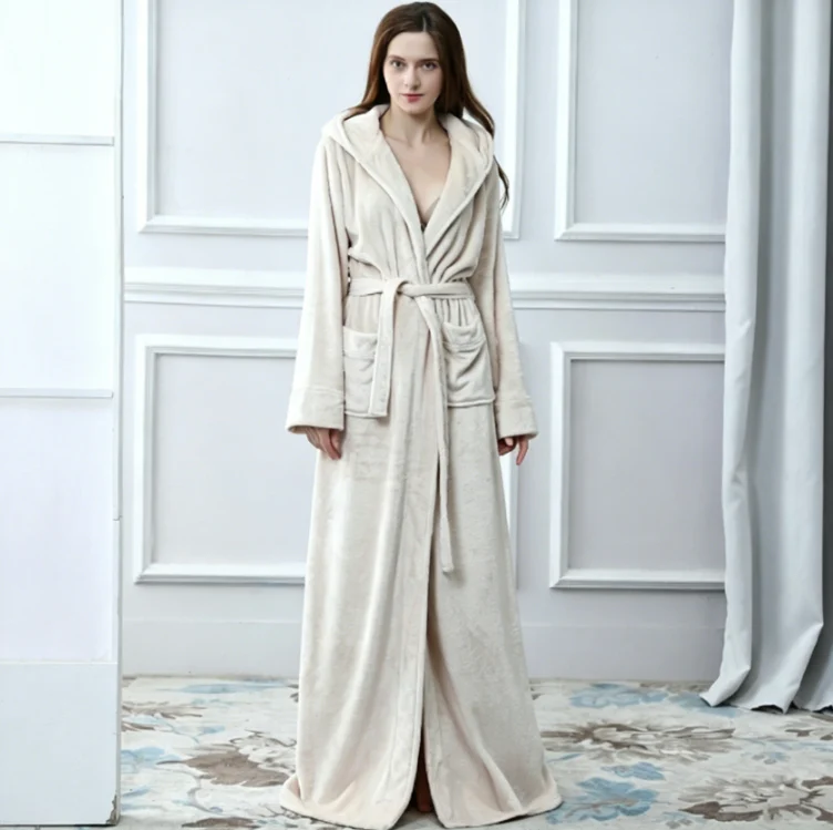 Couples Autumnwinter Hooded Warm Flannel Robe — image 5