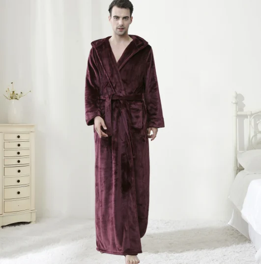 Couples Autumnwinter Hooded Warm Flannel Robe — image 7