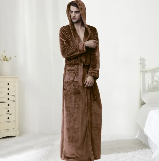Couples Autumnwinter Hooded Warm Flannel Robe — image 4