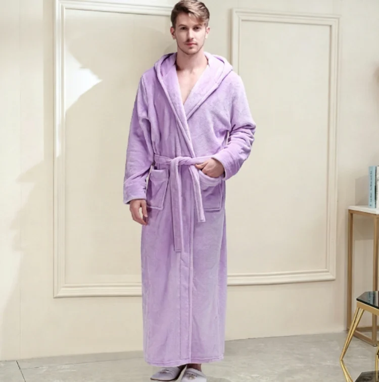 Couples Autumnwinter Hooded Warm Flannel Robe — image 11