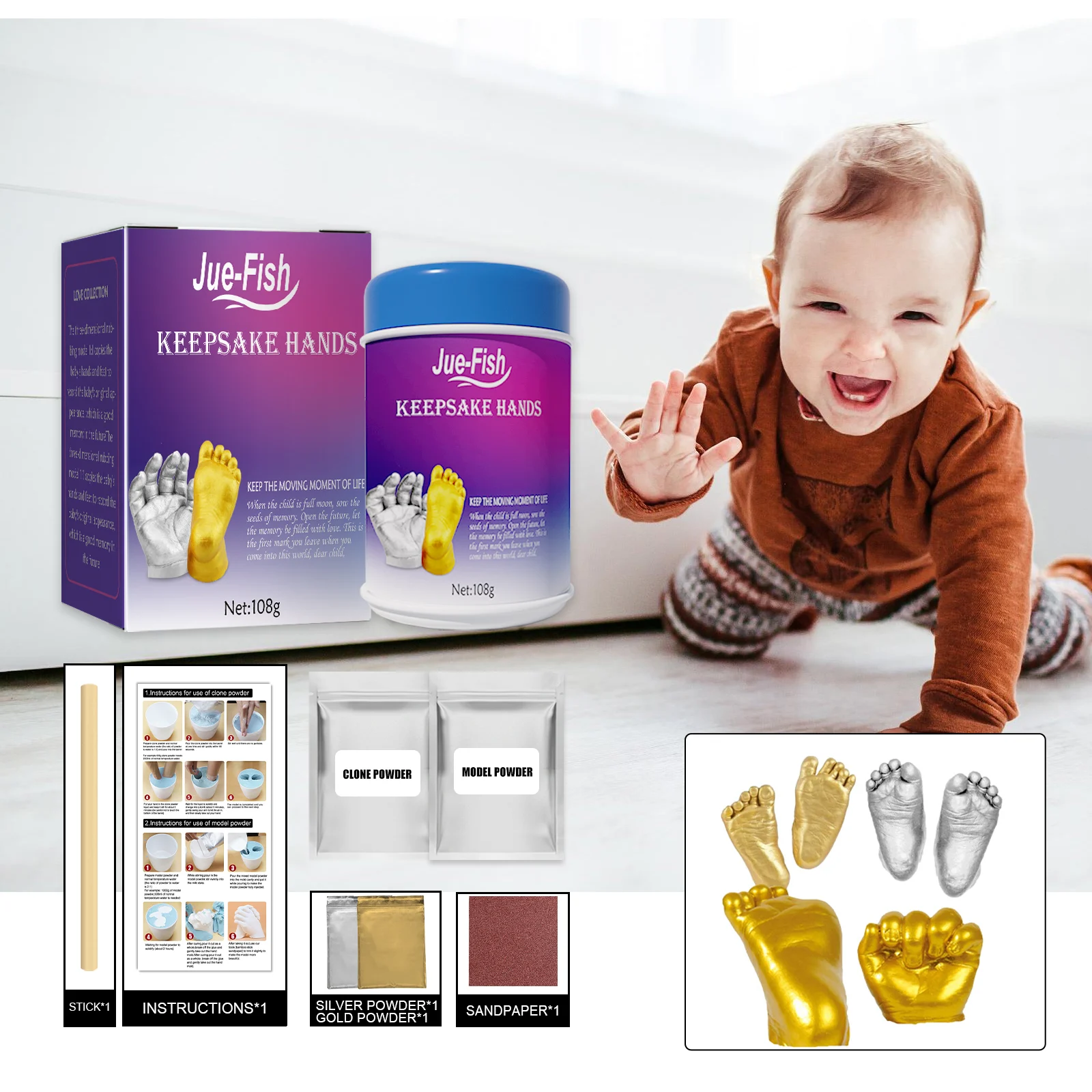 Creative 3D Baby Stereoscopic Hand Model Powder 108g 1box — image 8