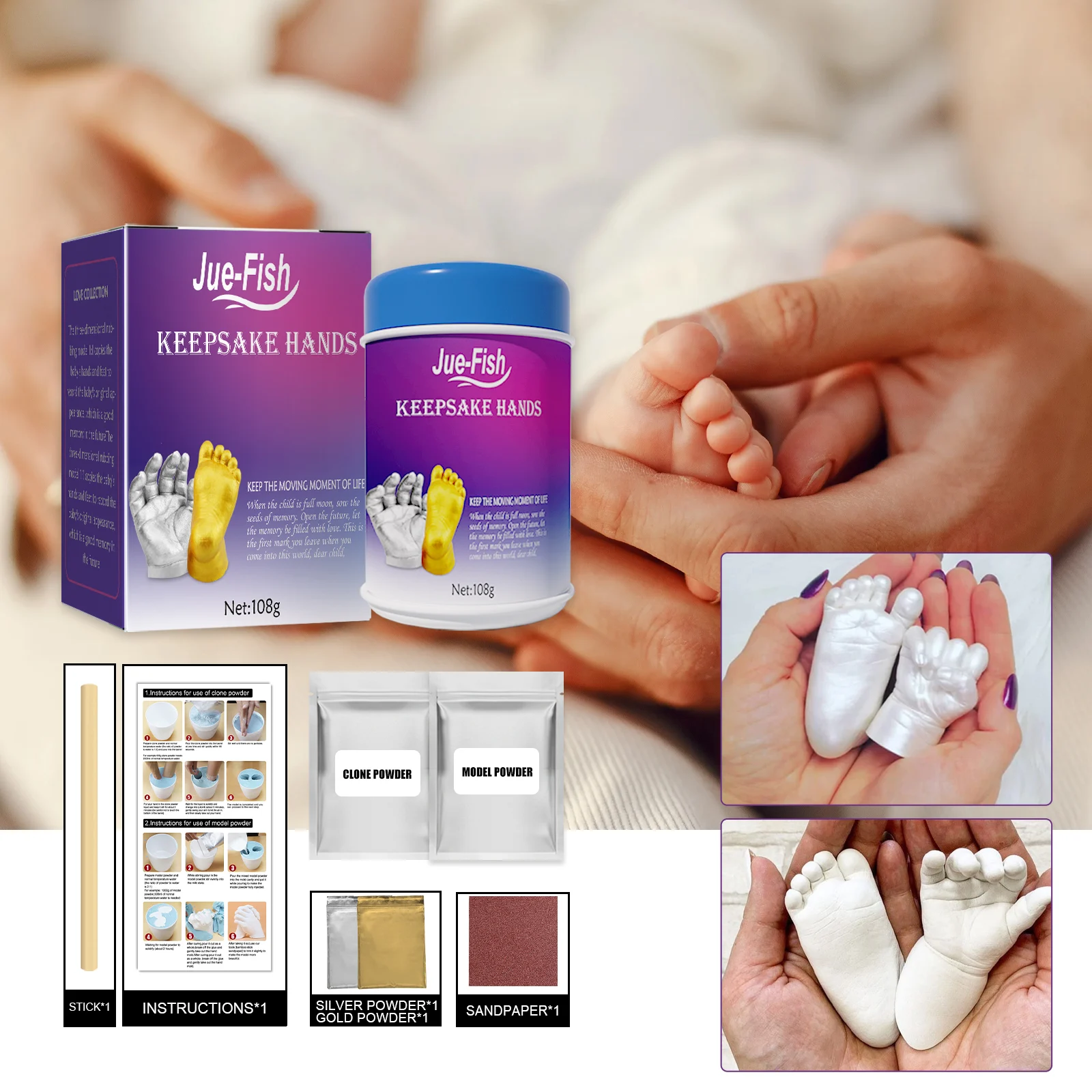 Creative 3D Baby Stereoscopic Hand Model Powder 108g 1box — image 6