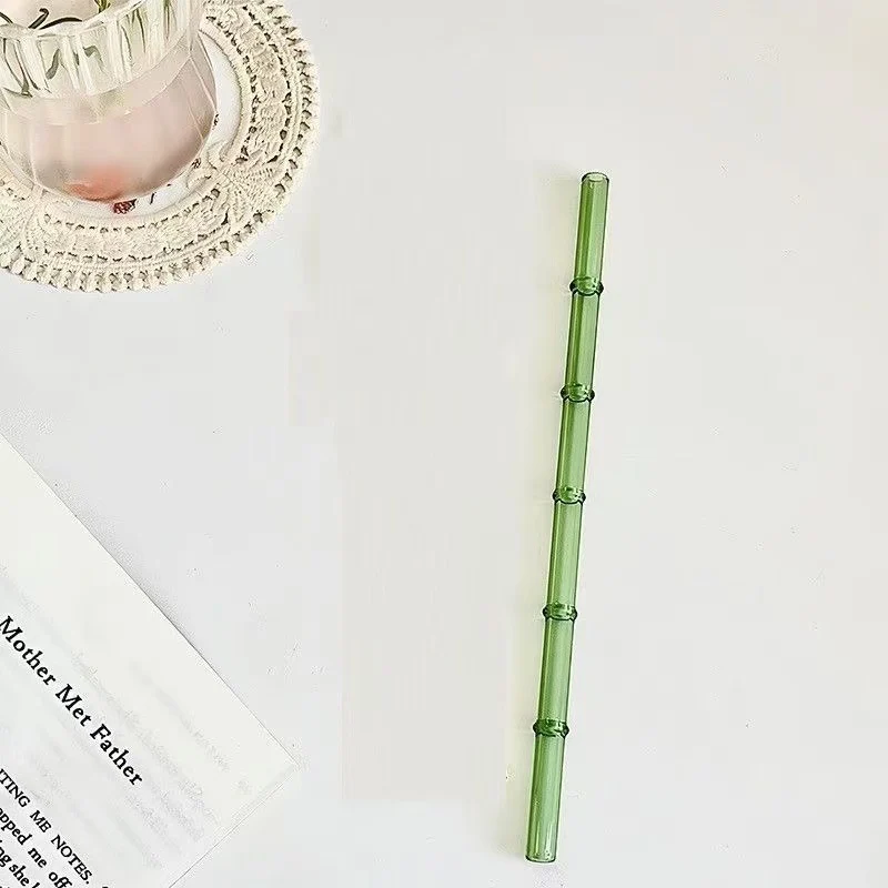 Creative Borosilicate Glass Bamboo Style Straweco Friendly Heat Resistant Easy To… — image 3