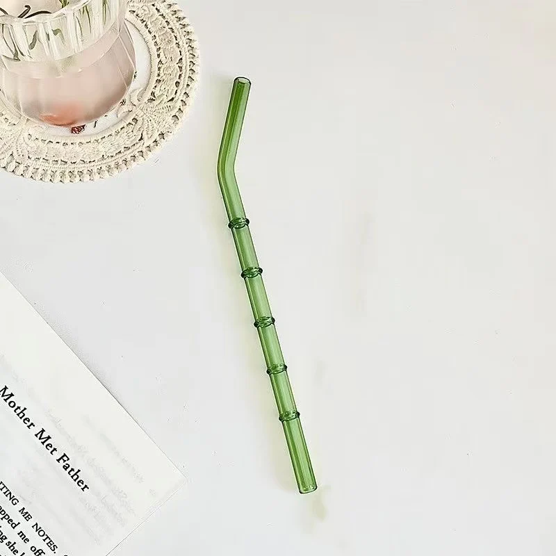 Creative Borosilicate Glass Bamboo Style Straweco Friendly Heat Resistant Easy To… — image 4