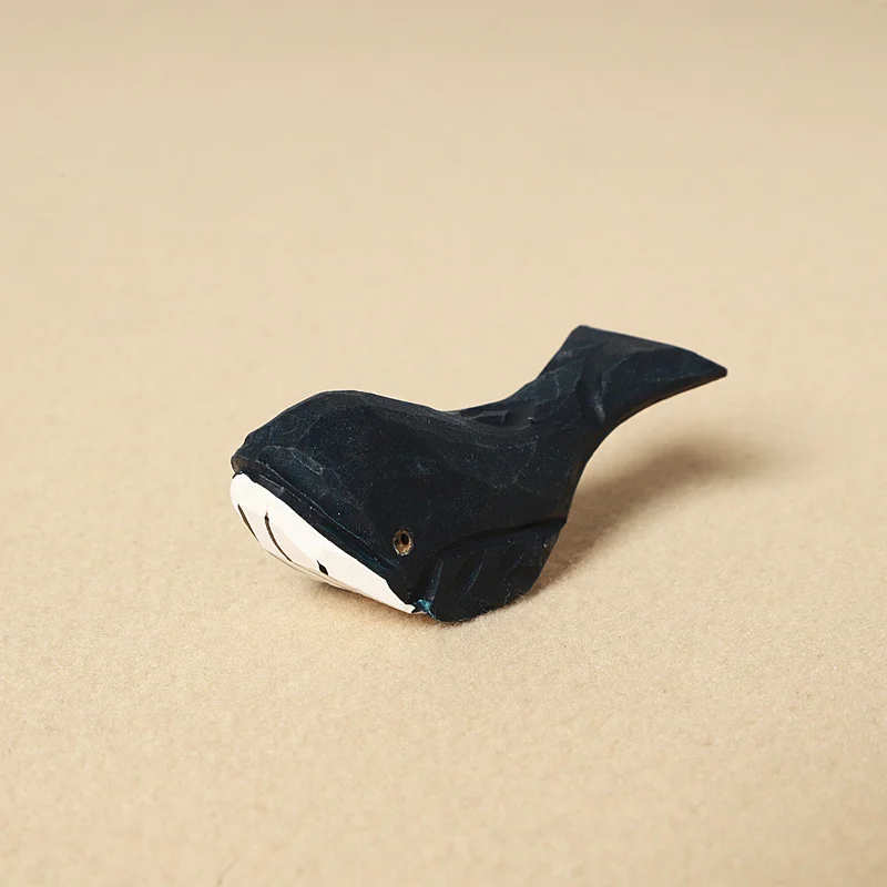 Creative Handmade Wooden Carving Whale Keychain Pendant — image 5