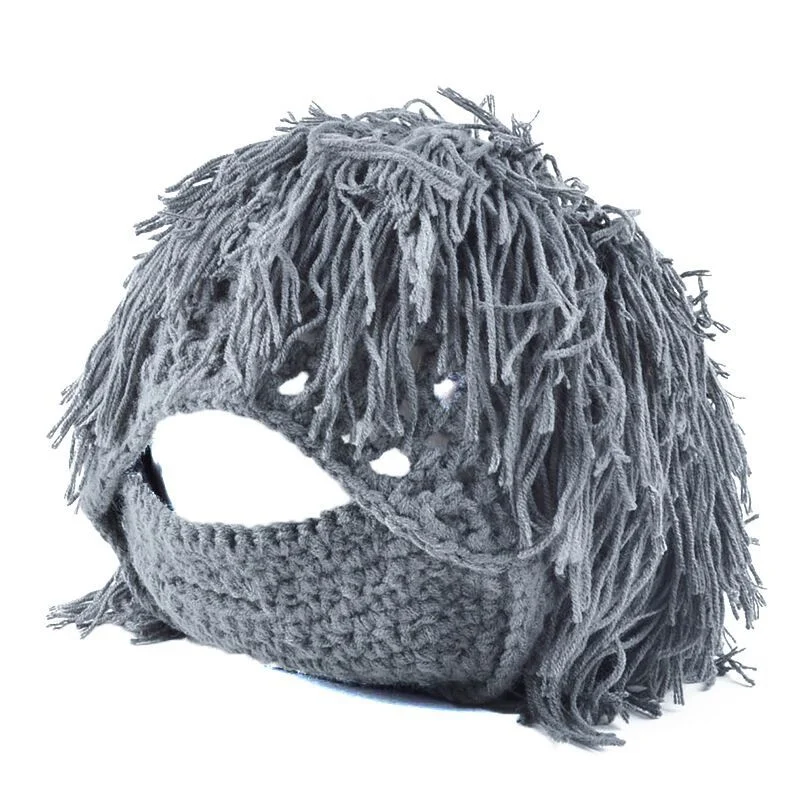 Creative Knitted Ski Hat With A Wig Beard — image 5