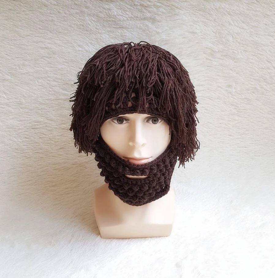 Creative Knitted Ski Hat With A Wig Beard — image 7