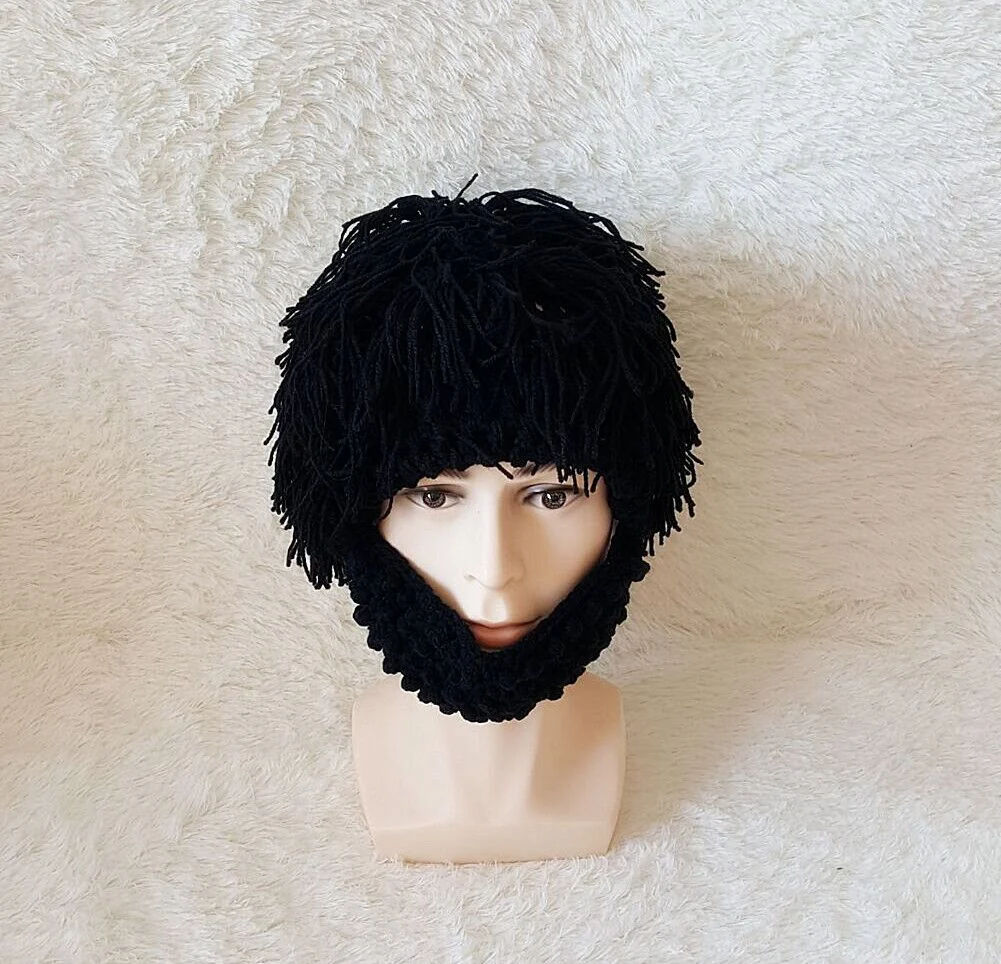 Creative Knitted Ski Hat With A Wig Beard — image 2