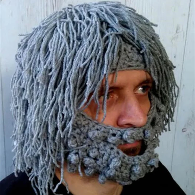 Creative Knitted Ski Hat With A Wig Beard — image 6