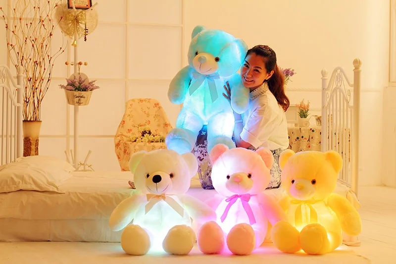 Creative Light Up LED Teddy Bear Stuffed Animals Plush Toy Colorful Glowing Christmas… — image 7