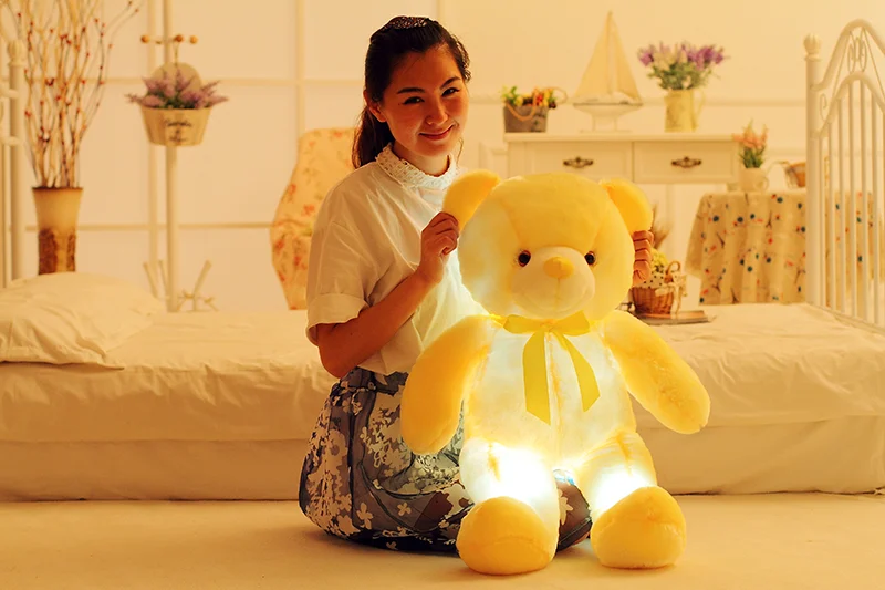 Creative Light Up LED Teddy Bear Stuffed Animals Plush Toy Colorful Glowing Christmas… — image 3