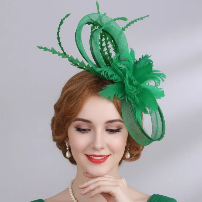 Creative Retro Elegant Green Feather Hair Accessory — image 9