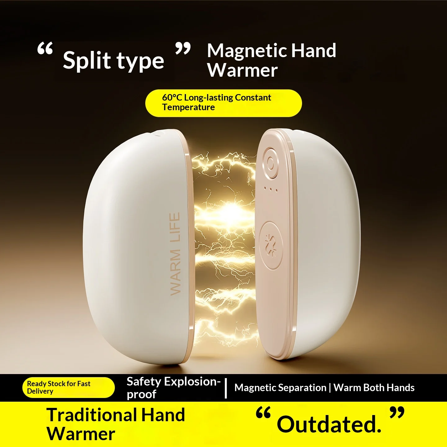 Creative Split-style Magnetic 2-in-1 Hand Warmer — image 7
