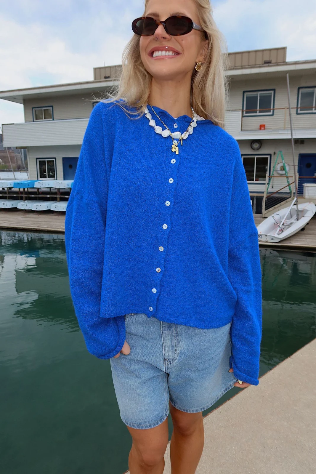 Crew-neck Single-breasted Solid-color Knitted Cardigan With Dropped Shoulders And Long… — image 10