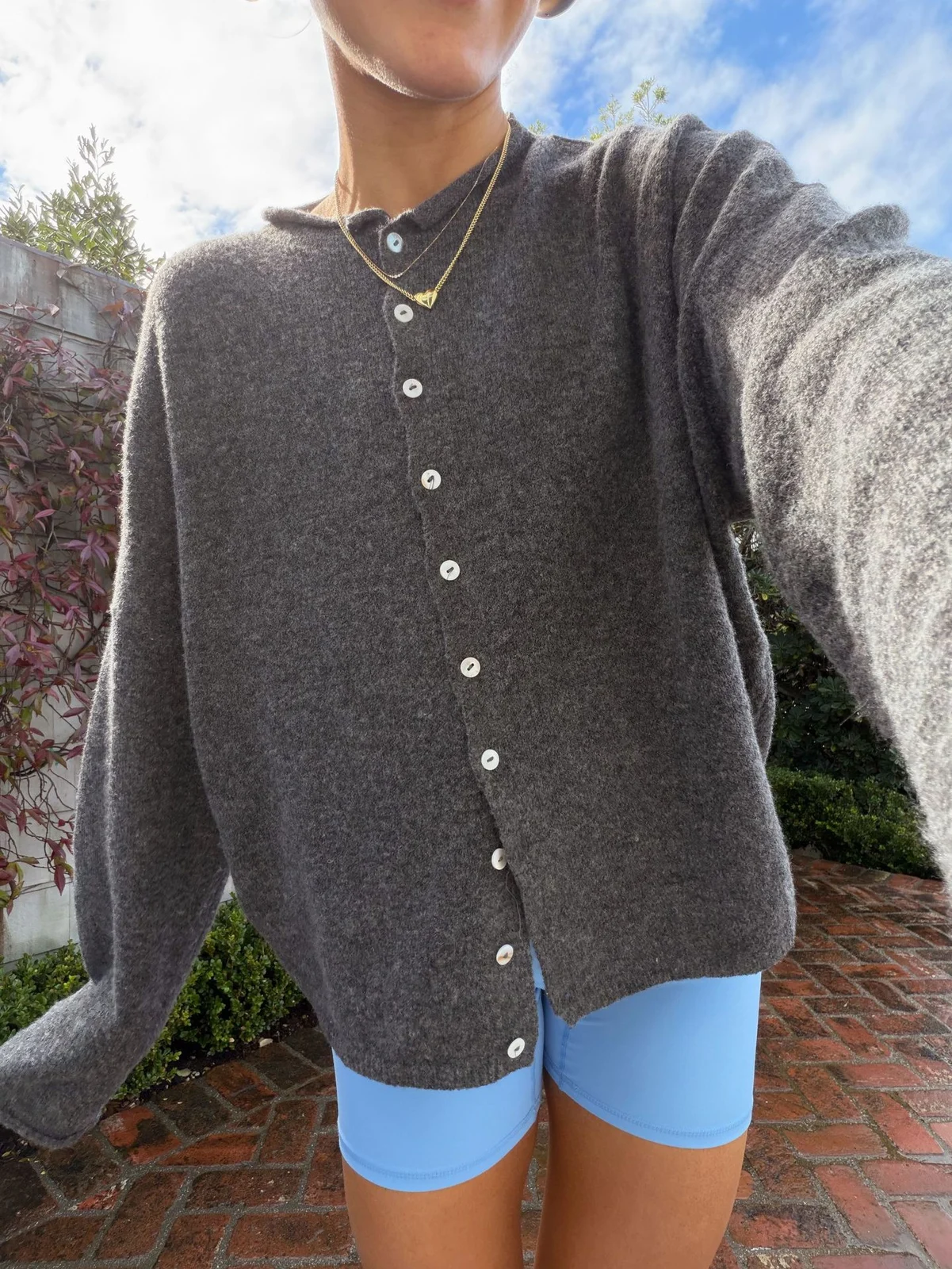 Crew-neck Single-breasted Solid-color Knitted Cardigan With Dropped Shoulders And Long… — image 3