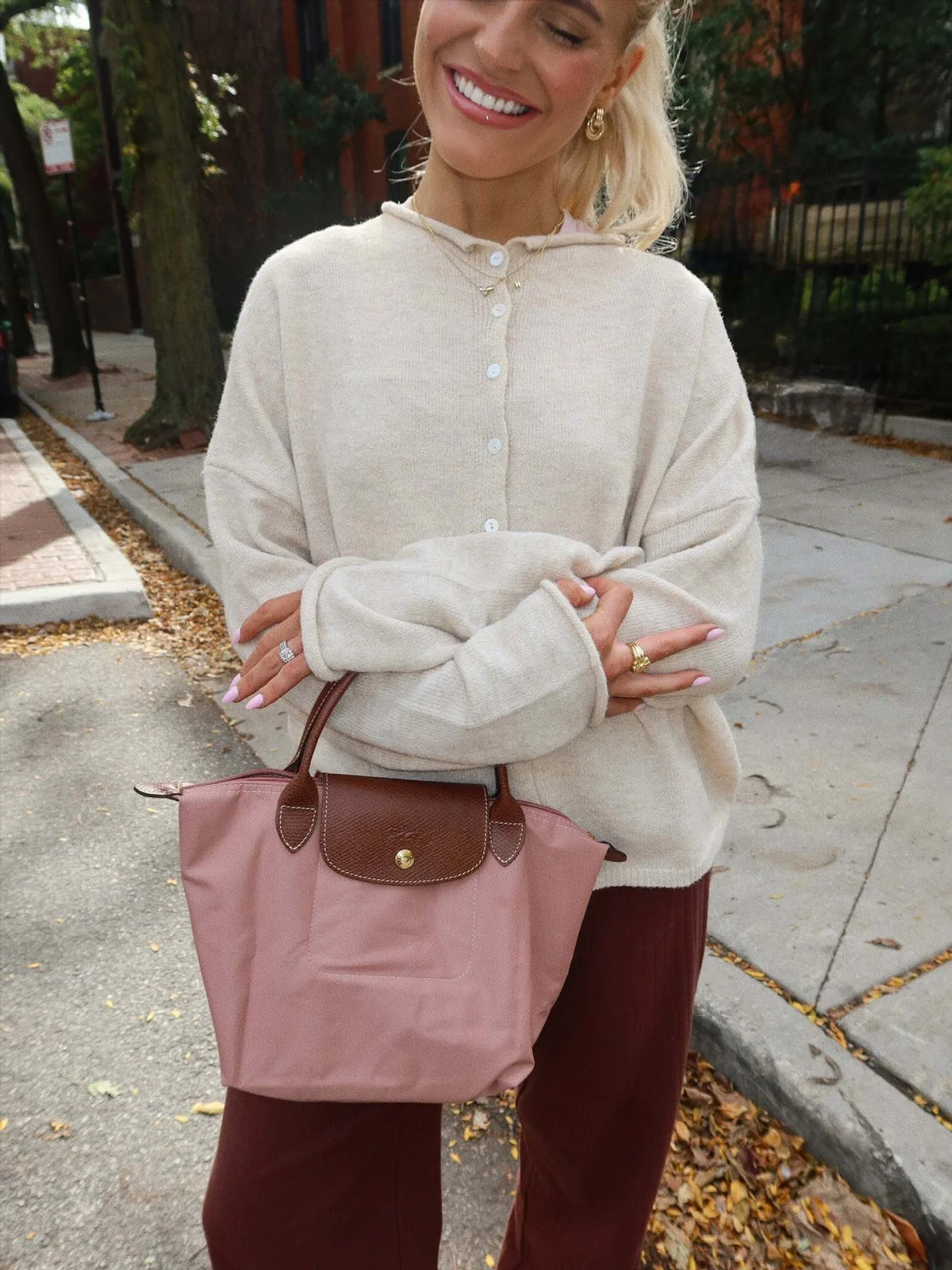 Crew-neck Single-breasted Solid-color Knitted Cardigan With Dropped Shoulders And Long… — image 11