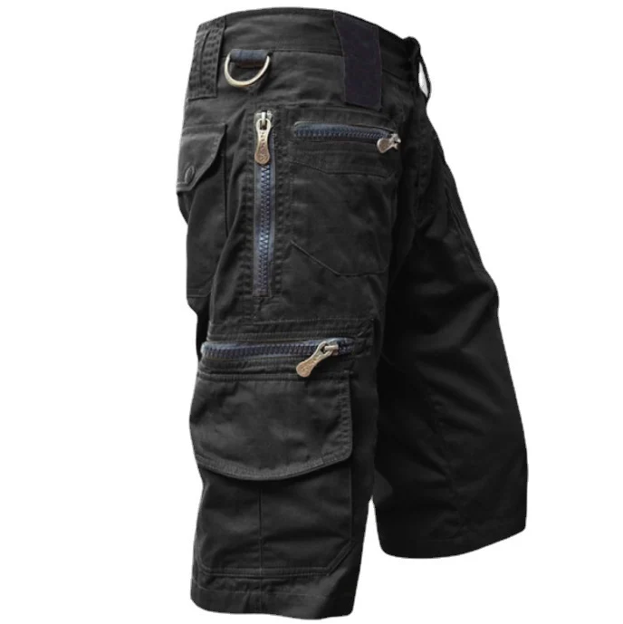 Cropped Pants Men's Loose Straight Summer Large Size Casual Multi-bag Workwear Shorts… — image 2
