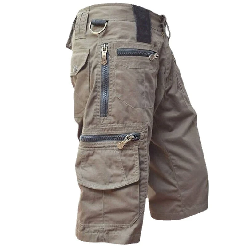 Cropped Pants Men's Loose Straight Summer Large Size Casual Multi-bag Workwear Shorts… — image 3