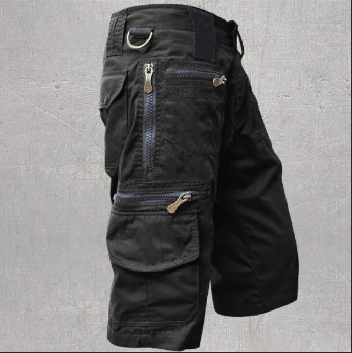 Cropped Pants Men's Loose Straight Summer Large Size Casual Multi-bag Workwear Shorts… — image 8