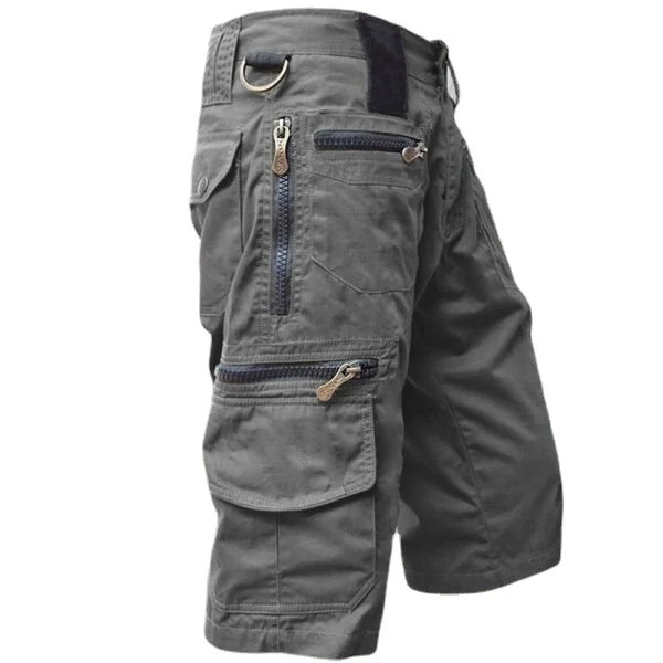 Cropped Pants Men's Loose Straight Summer Large Size Casual Multi-bag Workwear Shorts… — image 5