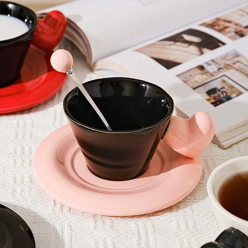Cup And Saucer Set With Spoon Heart-shape Handle — image 4