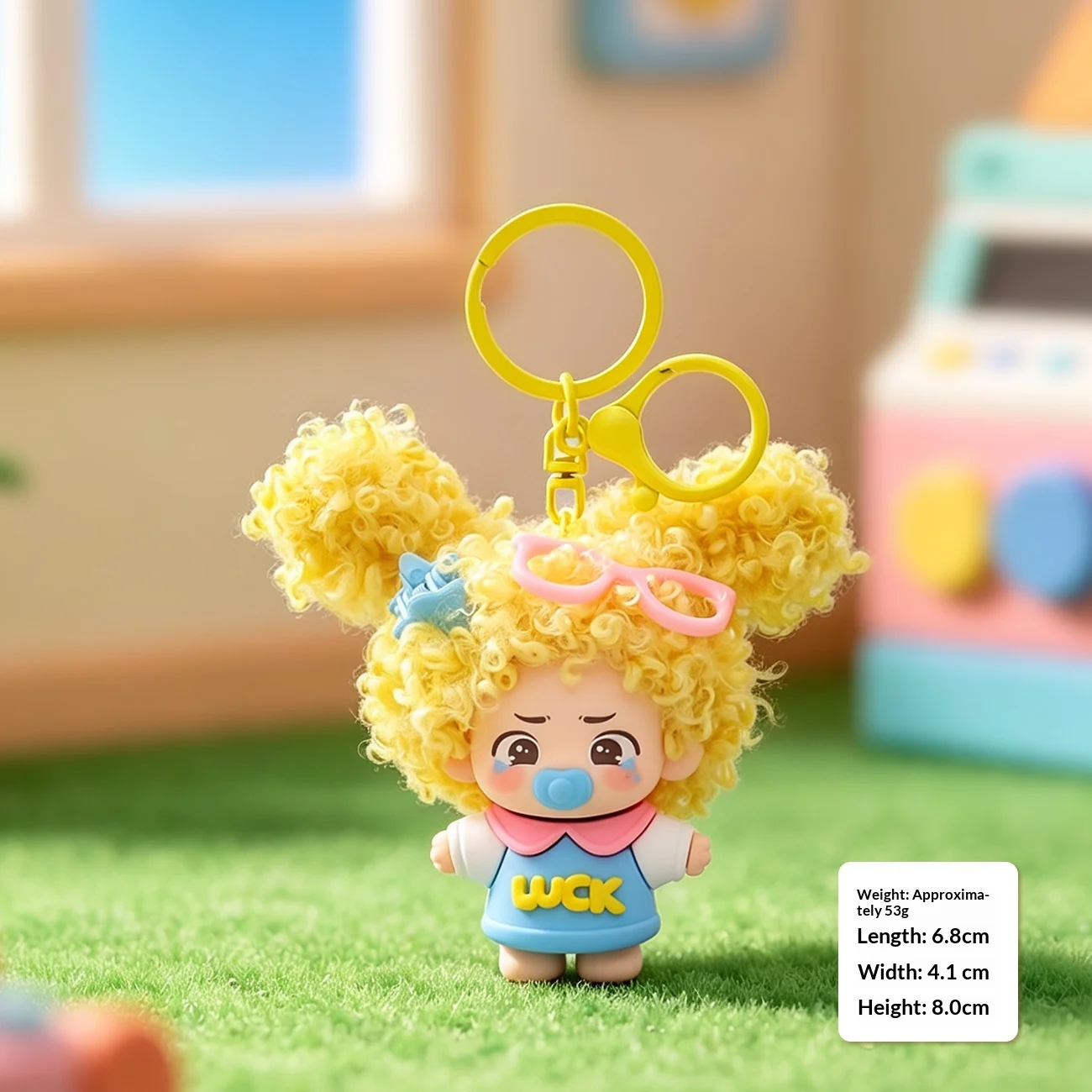 Curly-haired Dopamine Pacifier Doll Keychain Pendant — image 7
