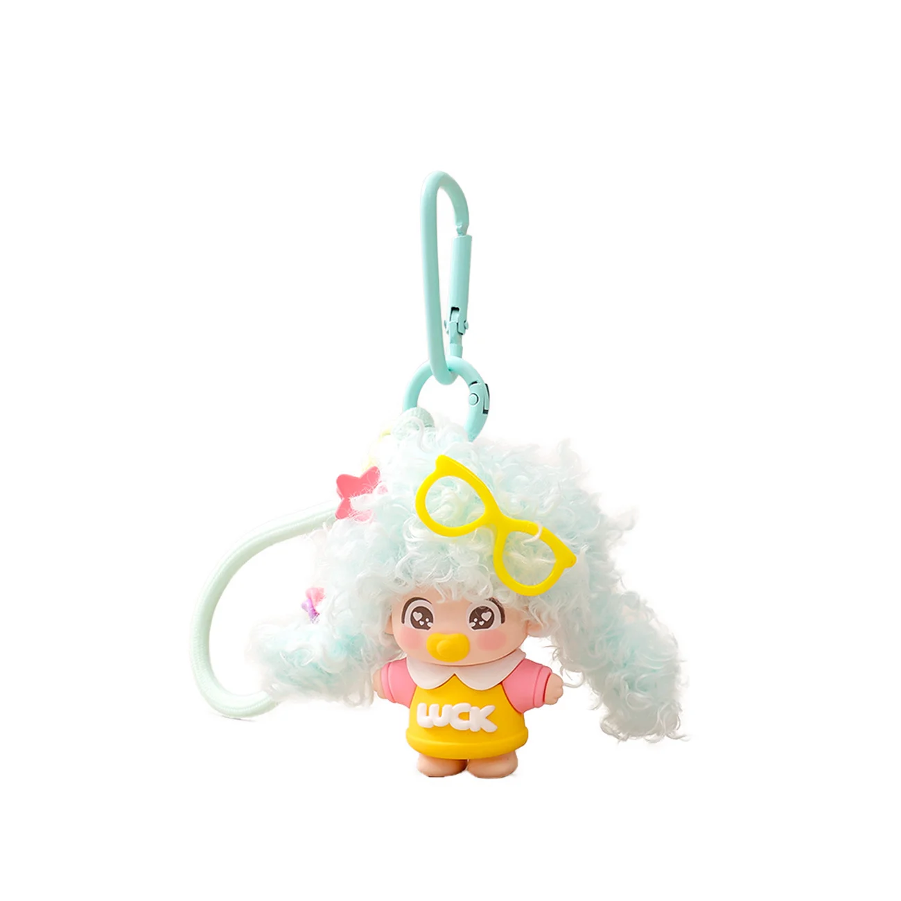 Curly-haired Dopamine Pacifier Doll Keychain Pendant — image 8
