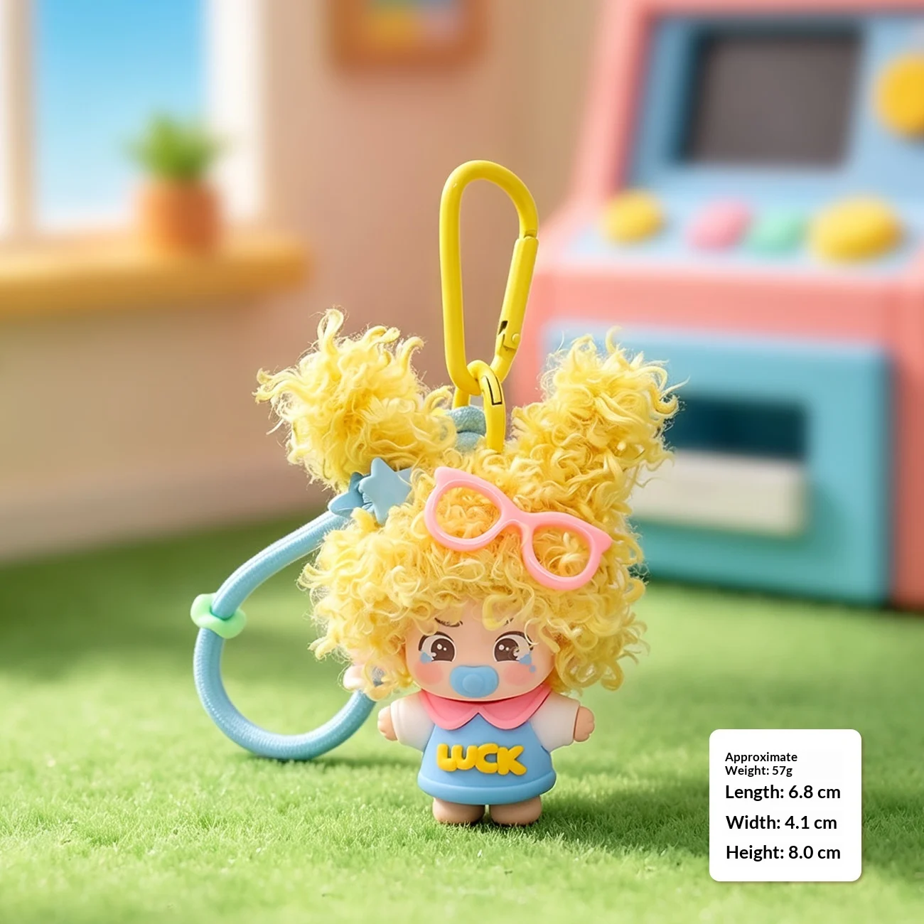 Curly-haired Dopamine Pacifier Doll Keychain Pendant — image 5