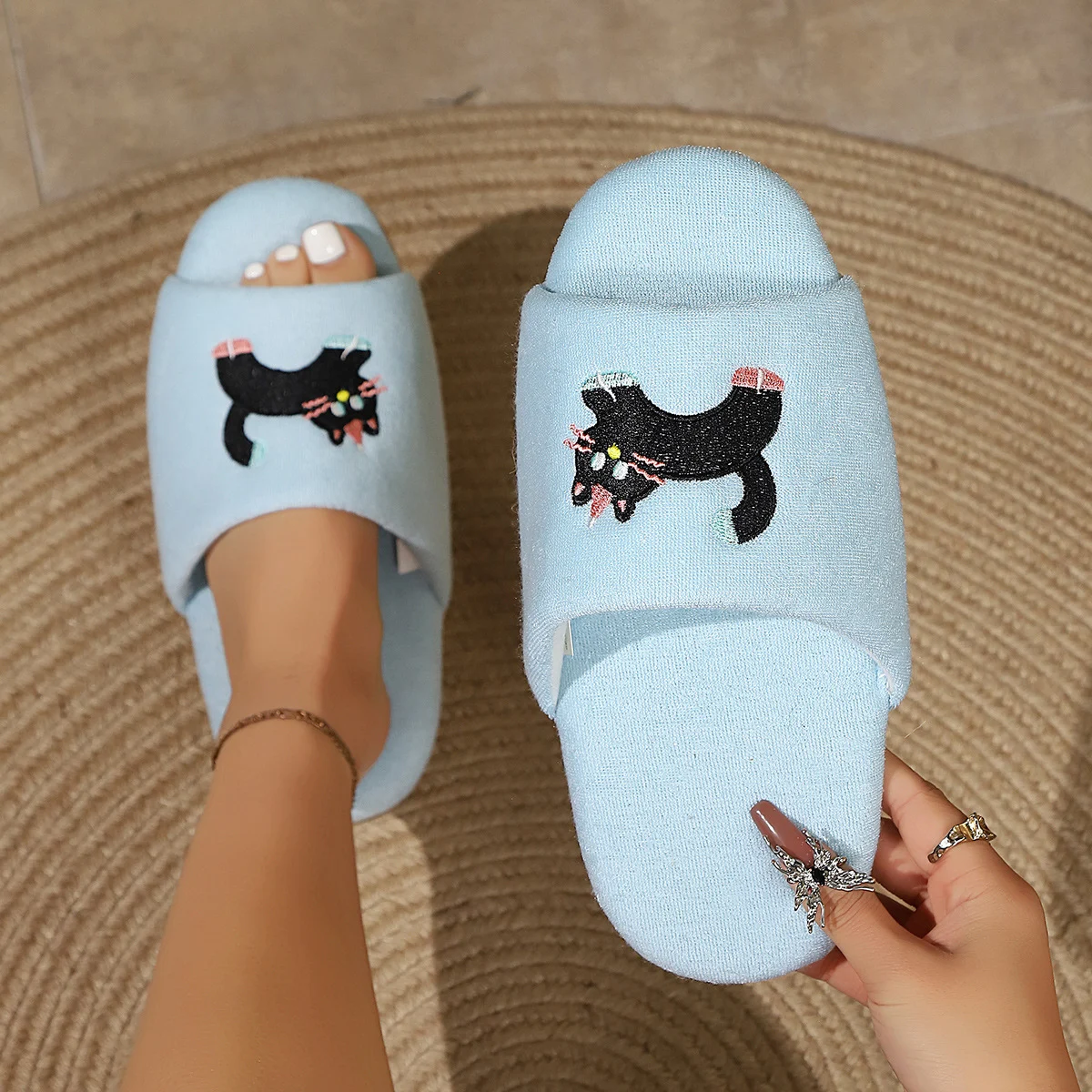 Cute And Warm Plush Postpartum Slippers With Soft Cotton Soles — image 2