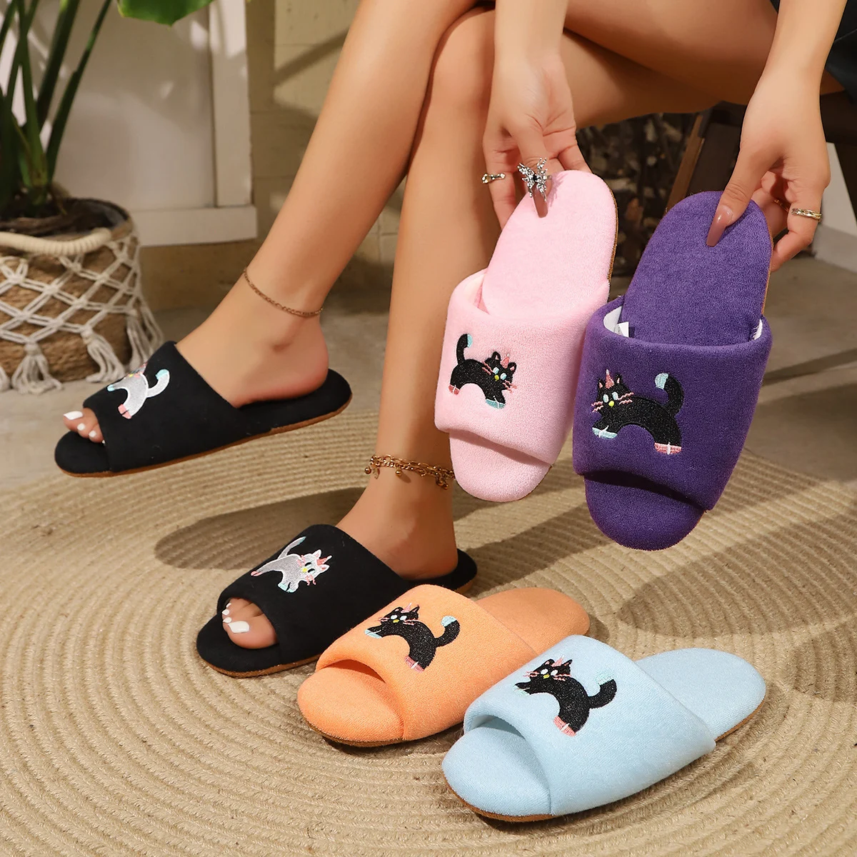 Cute And Warm Plush Postpartum Slippers With Soft Cotton Soles — image 7