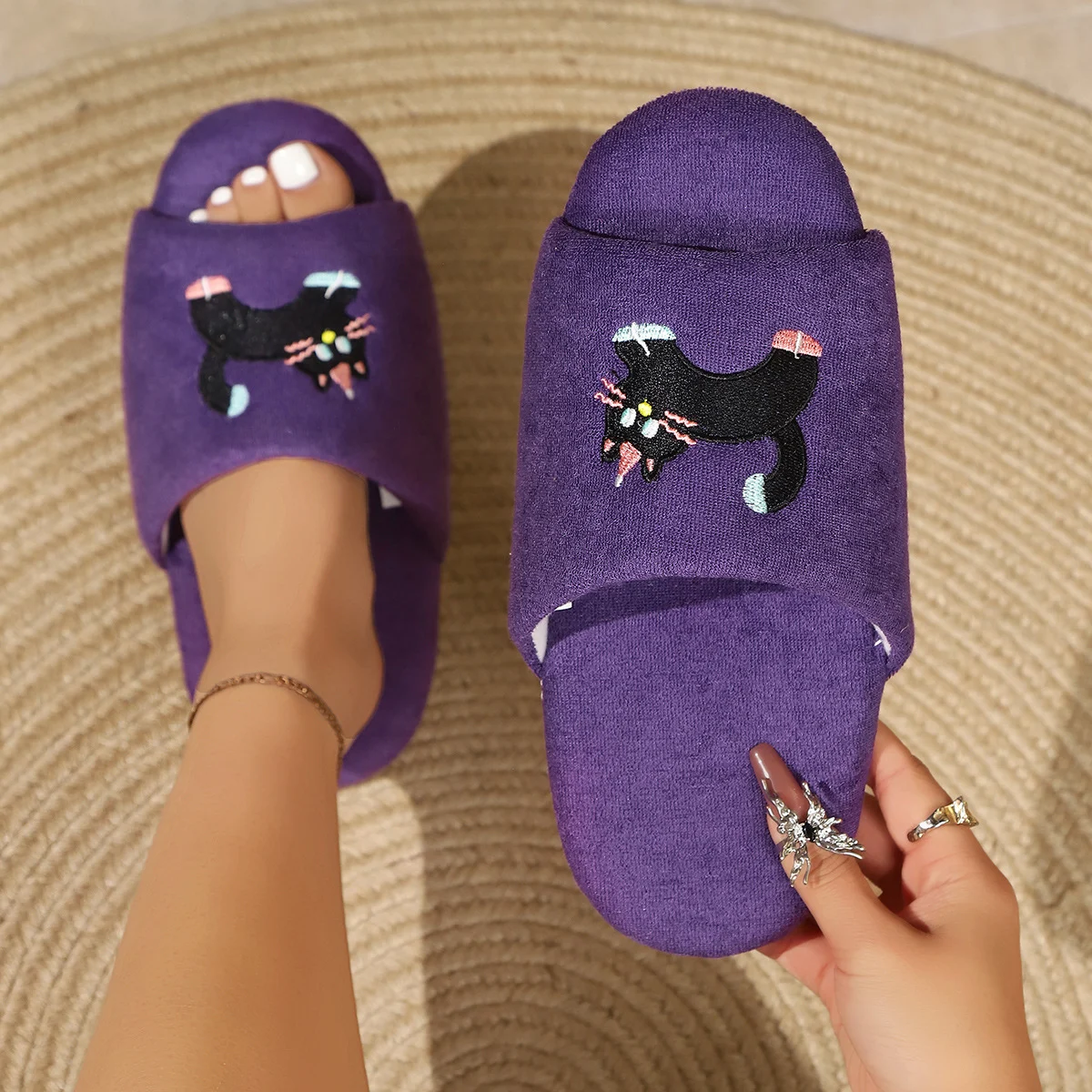 Cute And Warm Plush Postpartum Slippers With Soft Cotton Soles — image 5