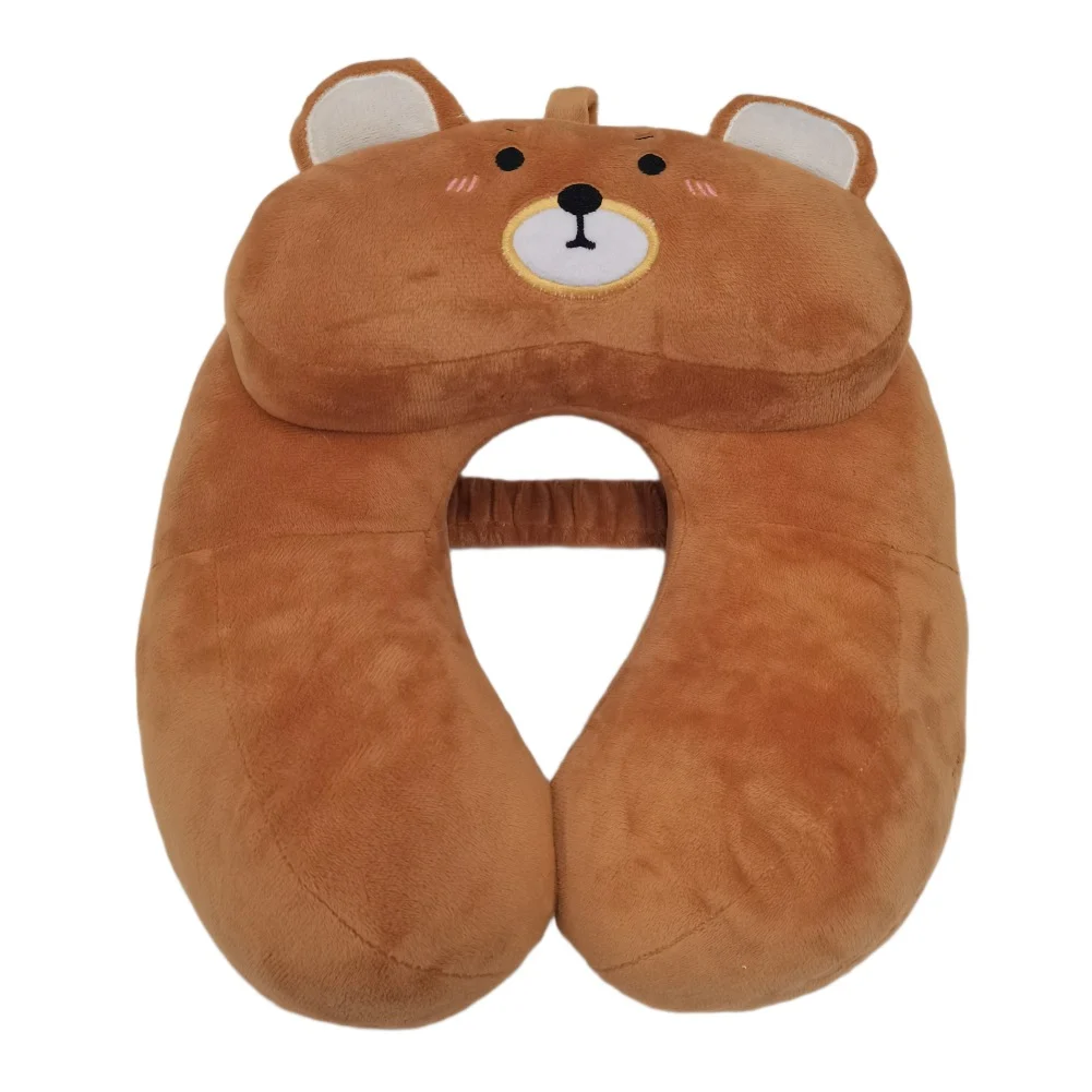 Cute Bear Husky U Shaped Travel Neck Pillow, Cartoon Animal Plush Cervical Pillow For… — image 5