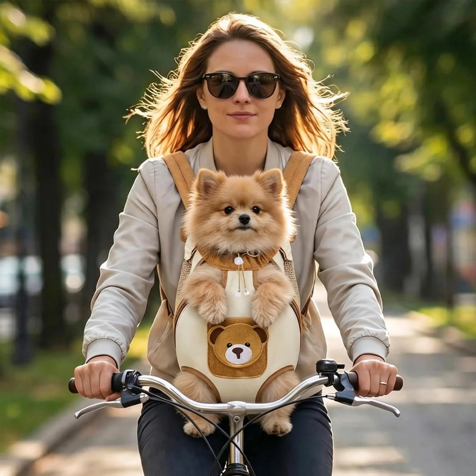 Cute Bear Pet Front Carrier Backpack, Hands Free Chest Carry Bag For Small Dogs Cats,… — image 6