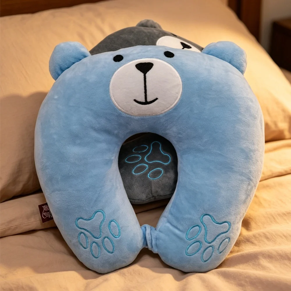 Cute Cartoon Animal Travel Neck Pillow, Soft Plush U Shape Support Pillow For Airplane… — image 4