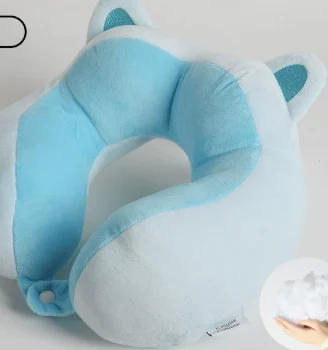 Cute Cartoon Animal Travel Neck Pillow, Soft Plush U Shape Support Pillow With Snap Button — image 4