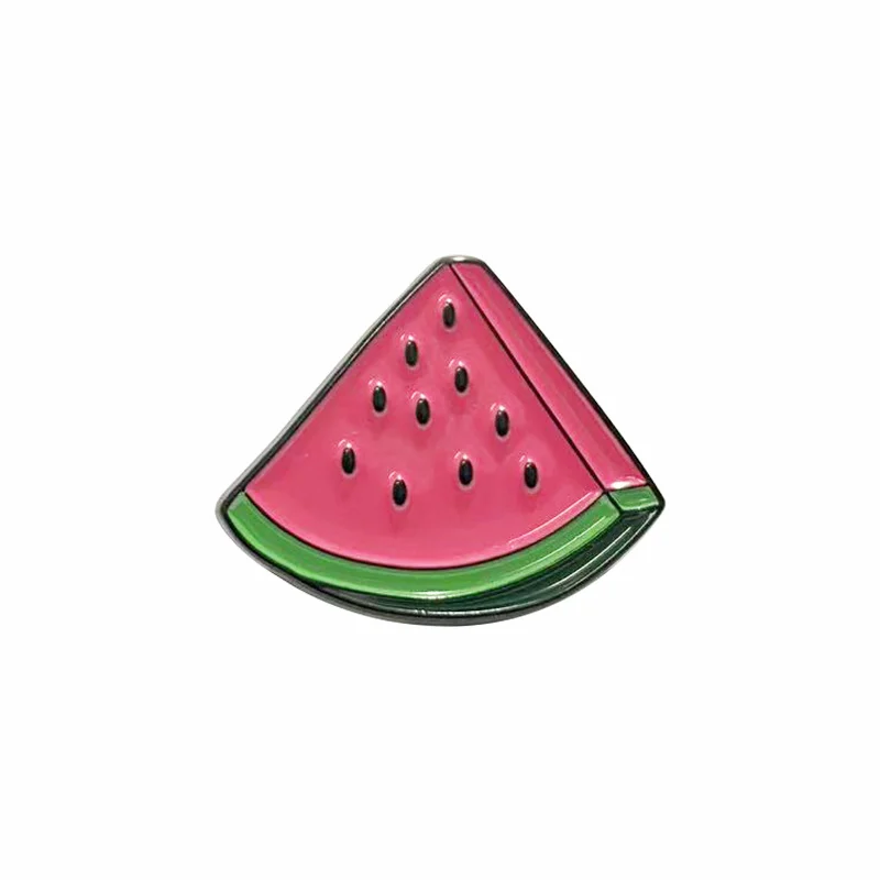 Cute Cartoon Watermelon Fruit Shaped Baked Finish Brooch — image 3