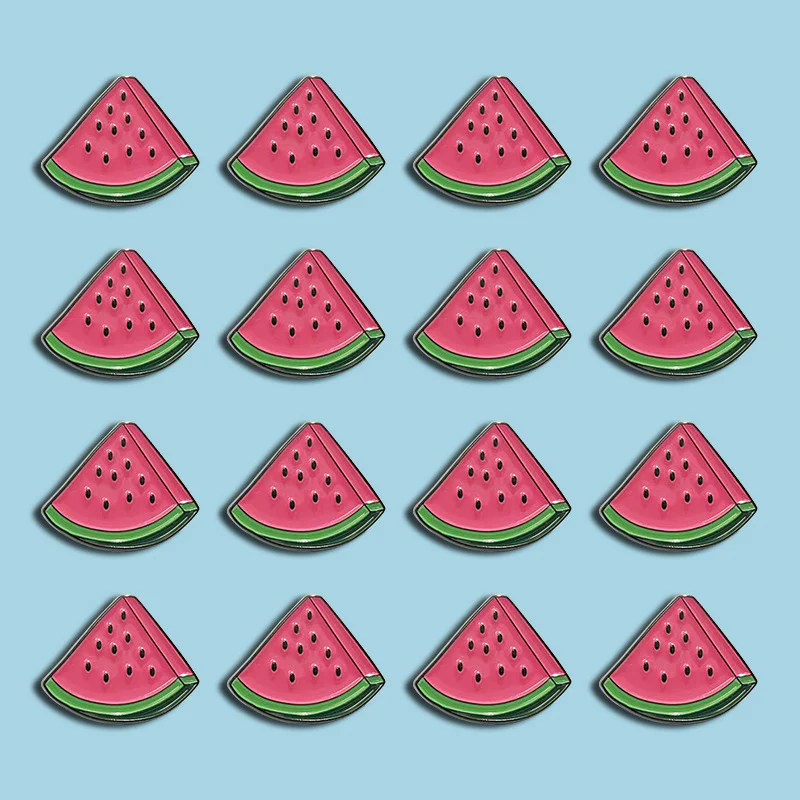 Cute Cartoon Watermelon Fruit Shaped Baked Finish Brooch — image 5