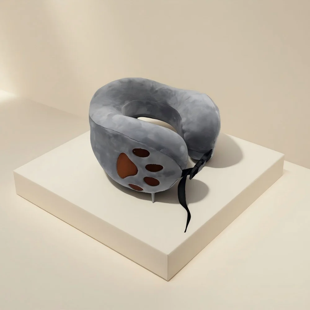 Cute Cat Paw Memory Foam U Shaped Travel Neck Pillow, Cartoon Cervical Pillow For… — image 4