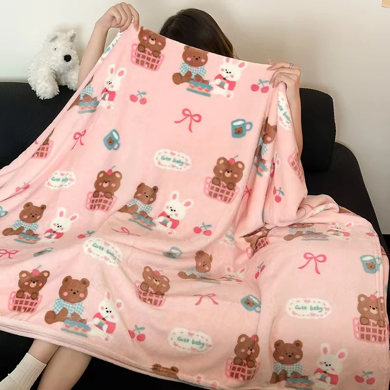 Cute Flannel Blanket, Plush Sofa Throw Blanket — image 24